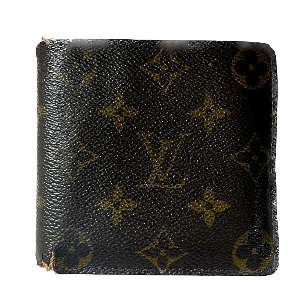 Vintage Louis Vuitton Monogram Canvas Bifold Wallet w/ Snap Pocket Coin Pouch